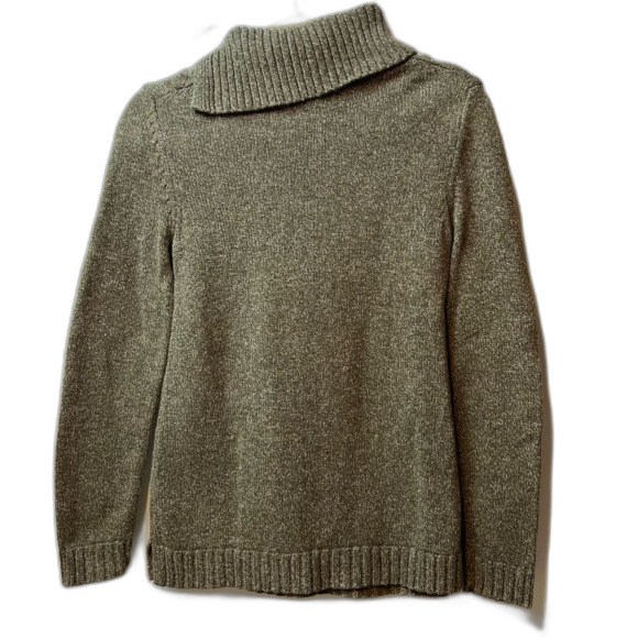 Talbots Cable Knit Cowl Neck Sweater Olive Size XS - Picture 2 of 4
